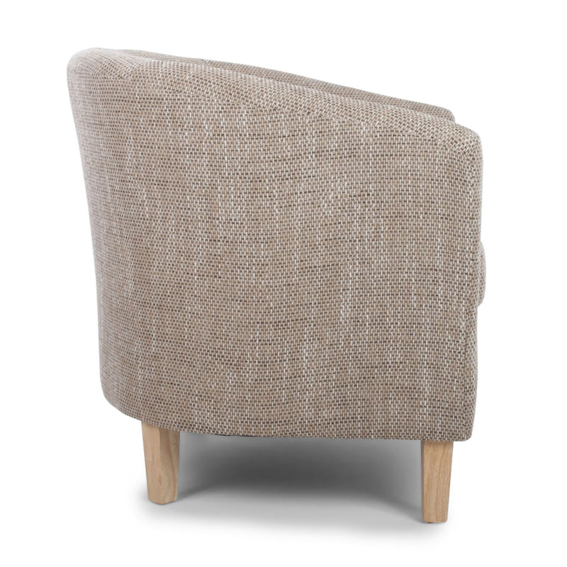 Contemporary Tub Tweed Chair & Stool Set by Lavishway | Bedroom Chairs-27305