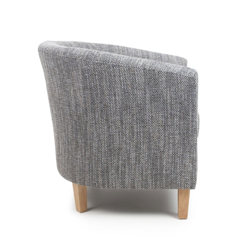 Contemporary Tub Tweed Chair & Stool Set by Lavishway | Bedroom Chairs-27295