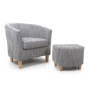 Contemporary Tub Tweed Chair & Stool Set by Lavishway | Bedroom Chairs-27291