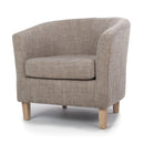 Contemporary Tub Tweed Chair & Stool Set by Lavishway | Bedroom Chairs-27306