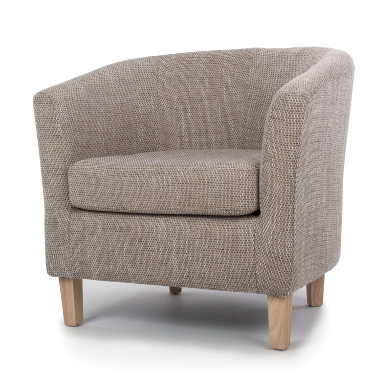 Contemporary Tub Tweed Chair & Stool Set by Lavishway | Bedroom Chairs-27306