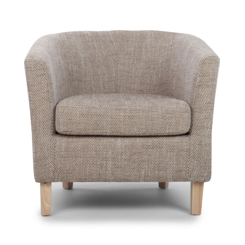 Contemporary Tub Tweed Chair & Stool Set by Lavishway | Bedroom Chairs-27310