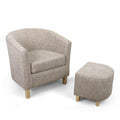 Contemporary Tub Tweed Chair & Stool Set by Lavishway | Bedroom Chairs-27292
