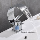 C Shaped Copper Waterfall Bathroom Tap by Lavishway | Bathroom Faucet-49217