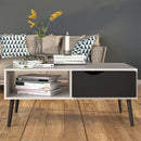 Oslo White & Black Matt Storage Coffee Table by Lavishway | Coffee Tables-41925