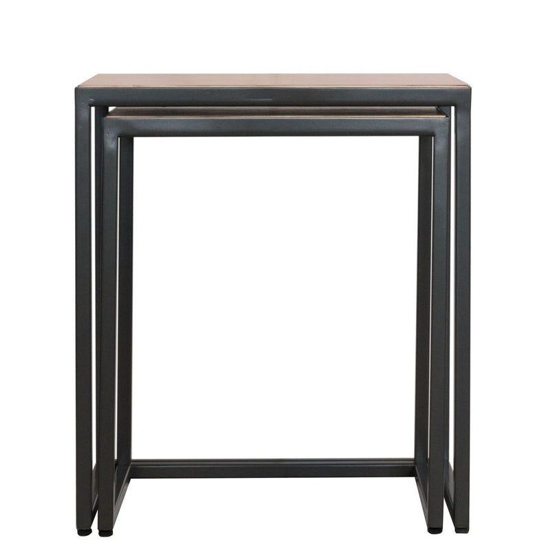 Swellegant Oak Finish Nest Of 2 Table by Lavishway | Nest of Tables-32393