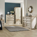 Corona Set of 3 Pine Wood Bedroom Set in Grey by Lavishway | Bedroom-39481