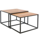 Swellegant Industrial Oak Finish Coffee Nest by Lavishway | Nest of Tables-32395