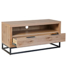 Swellegant Oak Finish Small TV Unit by Lavishway | TV Units Cabinets-32379
