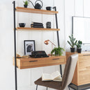 Swellegant Oak Finish Desk Bookcase by Lavishway | Book Shelves and Cabinets-32377