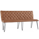 Studded Back Tan Leather Dining Bench by Lavishway | Dining Benches-31411