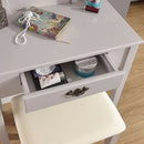 Set of Stylish Dressing Table in Grey by Lavishway | Dressing Tables-38717