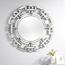 Decorative Silver Round Hallway Wall Mirror by Lavishway | Wall Mirrors-41623