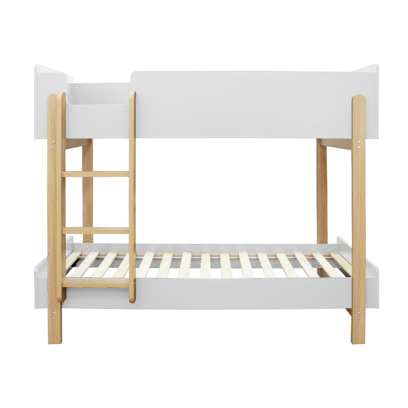 Hero Oak Matt Finish Bunk Bed In White & Grey by Lavishway | Bunk Beds-37957
