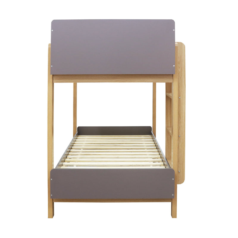 Hero Oak Matt Finish Bunk Bed In White & Grey by Lavishway | Bunk Beds-37963