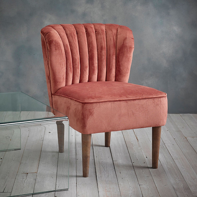 Bella Upholstered Velvet Occasional Chair by Lavishway | Bedroom Chairs-37848