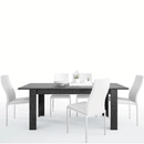 Zingaro Dining Table with 4 White Chairs by Lavishway | Dining Table Set-42346