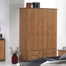 Copenhagen Pine 3 Door Wardrobe by Lavishway | Wardrobe-45563