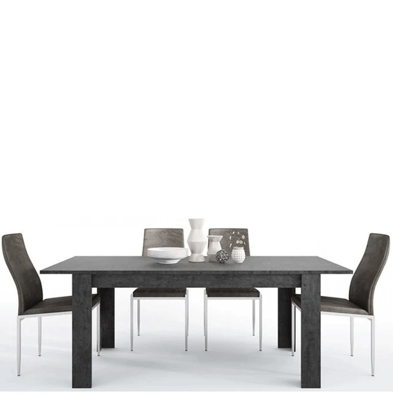 Zingaro Dining Table with 4 Brown Chairs by Lavishway | Dining Table Set-42349