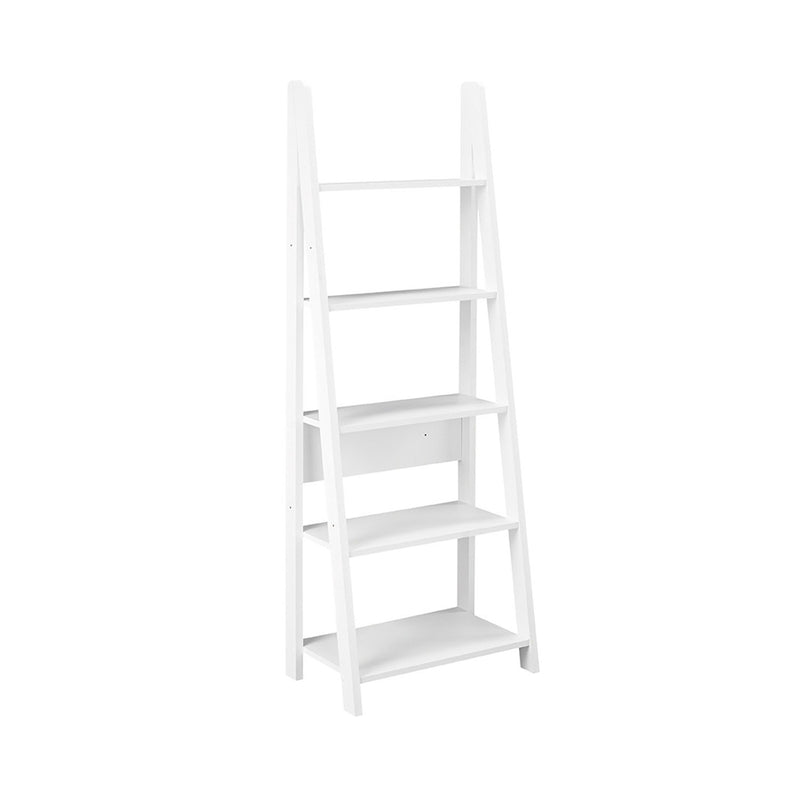 Tiva White Finish Ladder Bookcase by Lavishway | Book Shelves and Cabinets-28371