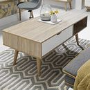 Scandi Oak Finish White Coffee Table by Lavishway | Coffee Tables-35399