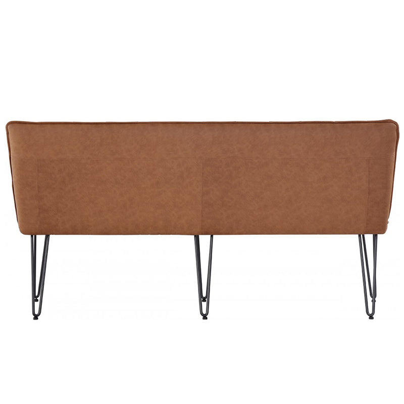 Studded Back Tan Leather Dining Bench by Lavishway | Dining Benches-31413