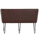 Studded Back Brown Leather Dining Bench by Lavishway | Dining Benches-31405
