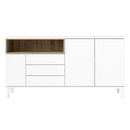 Roomers White and Oak 3 Doors Sideboard by Lavishway | Sideboards-41224