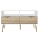 Oslo 2 Drawers White & Oak TV Unit by Lavishway | TV Units Cabinets-41802