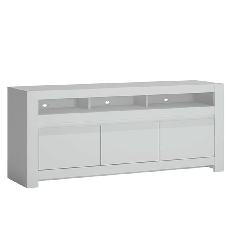 Novi 3 Door TV Cabinet in Alpine White by Lavishway | TV Units Cabinets-41741