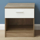 White Gloss Oak Bedside Cabinet by Lavishway | Bedside Tables-43503