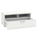 Napoli White Wooden Single Drawer TV Unit by Lavishway | TV Units Cabinets-41187