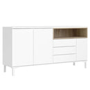 Roomers White and Oak 3 Doors Sideboard by Lavishway | Sideboards-41225