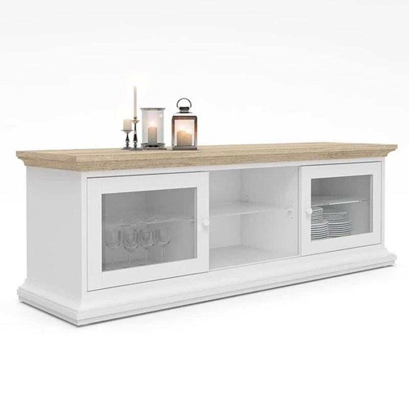 Paris Oak 2 Doors Wide TV Unit by Lavishway | TV Units Cabinets-41950