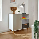 White Multi Coloured Compact Sideboard by Lavishway | Sideboards-43197