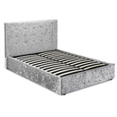 Rimini Crushed Velvet Silver Kingsize Bed by Lavishway | Ottoman Beds-37968