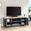 Two Tone 2 Door Large TV Stand in Slate Blue by Lavishway | TV Units Cabinets-43028