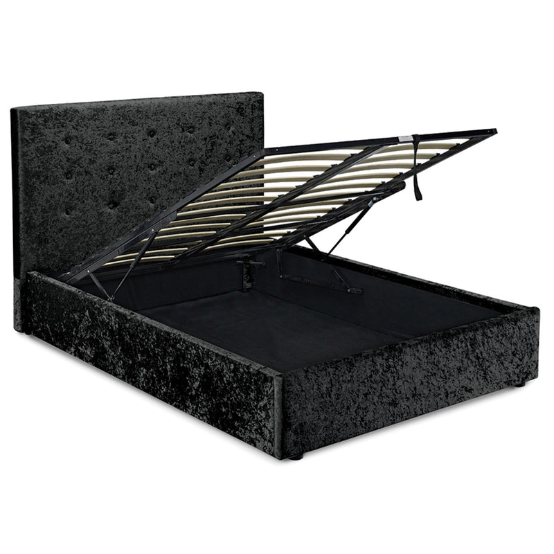 Rimine Crushed Velvet Double Bed by Lavishway | Ottoman Beds-38041