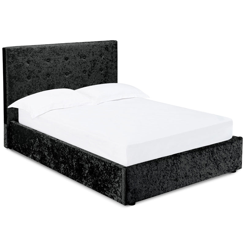 Rimini Crushed Velvet Silver Kingsize Bed by Lavishway | Ottoman Beds-37969