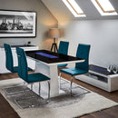 Matrix Blue LED Light White Dining Table by Lavishway | Dining Tables-38011