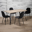 Genao Oak Finish Top 4 Chairs Dining Set by Lavishway | Dining Table Set-38107