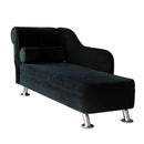 Deluxe Velvet Chaise Lounge in Black by Lavishway | Chaise Lounges-42541