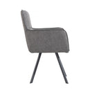 Carver Grey Leather Accent Chair in Pair by Lavishway | Armchairs-31306