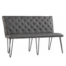 Studded Back Grey Leather Dining Bench by Lavishway | Dining Benches-31395