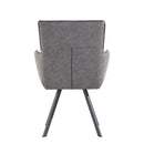 Carver Grey Leather Accent Chair in Pair by Lavishway | Armchairs-31305