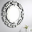Decorative Silver Round Hallway Wall Mirror by Lavishway | Wall Mirrors-41624
