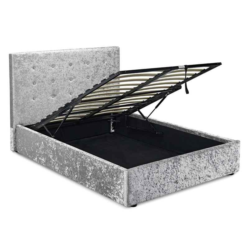 Rimine Crushed Velvet Double Bed by Lavishway | Ottoman Beds-38043