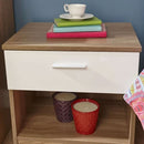 White Gloss Oak Bedside Cabinet by Lavishway | Bedside Tables-43504