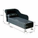 Deluxe Velvet Chaise Lounge in Black by Lavishway | Chaise Lounges-42546