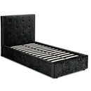 Rimini Crushed Velvet Single Ottoman Bed by Lavishway | Ottoman Beds-37995